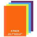 Cranviech 4 Pack Translucent Colored Cast Acrylic Sheets, Cast Plexiglass Sheet 15.7" x 23.6" x 0.11" Plastic Sheet for Sign DIY Display Projects Photo Frame Craft Handcraft Painting