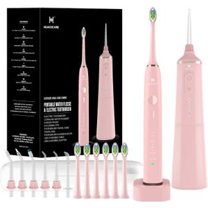 Upgraded Pro Dental Care Kit: 5-Mode Water Flosser & 50,000 VPM Sonic Electric Toothbrush | Premium Oral Clean Set with Enhanced Cleaning Modes, Larger Tank & Refined Design for Advanced Gum Health