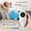 Super-Fast Heat Up Carbon Fiber Heating Pad: Back, Neck, Shoulder, Period Cramps Pain Relief, Muscle Relief, Deeper Relax, Moist/Dry Heat, Auto-Off, Machine Washable (Blue, 20" x 24") (Aurora Glow Blue)