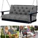 Outdoor Swing Cushion Replacement Waterproof Porch Swing Cushions with Backrest Extra Thick 5" Bench Cushions with Ties for Outdoor Furniture Patio Backyard Garden Lawn (Dark Gray 60x40x5inch)