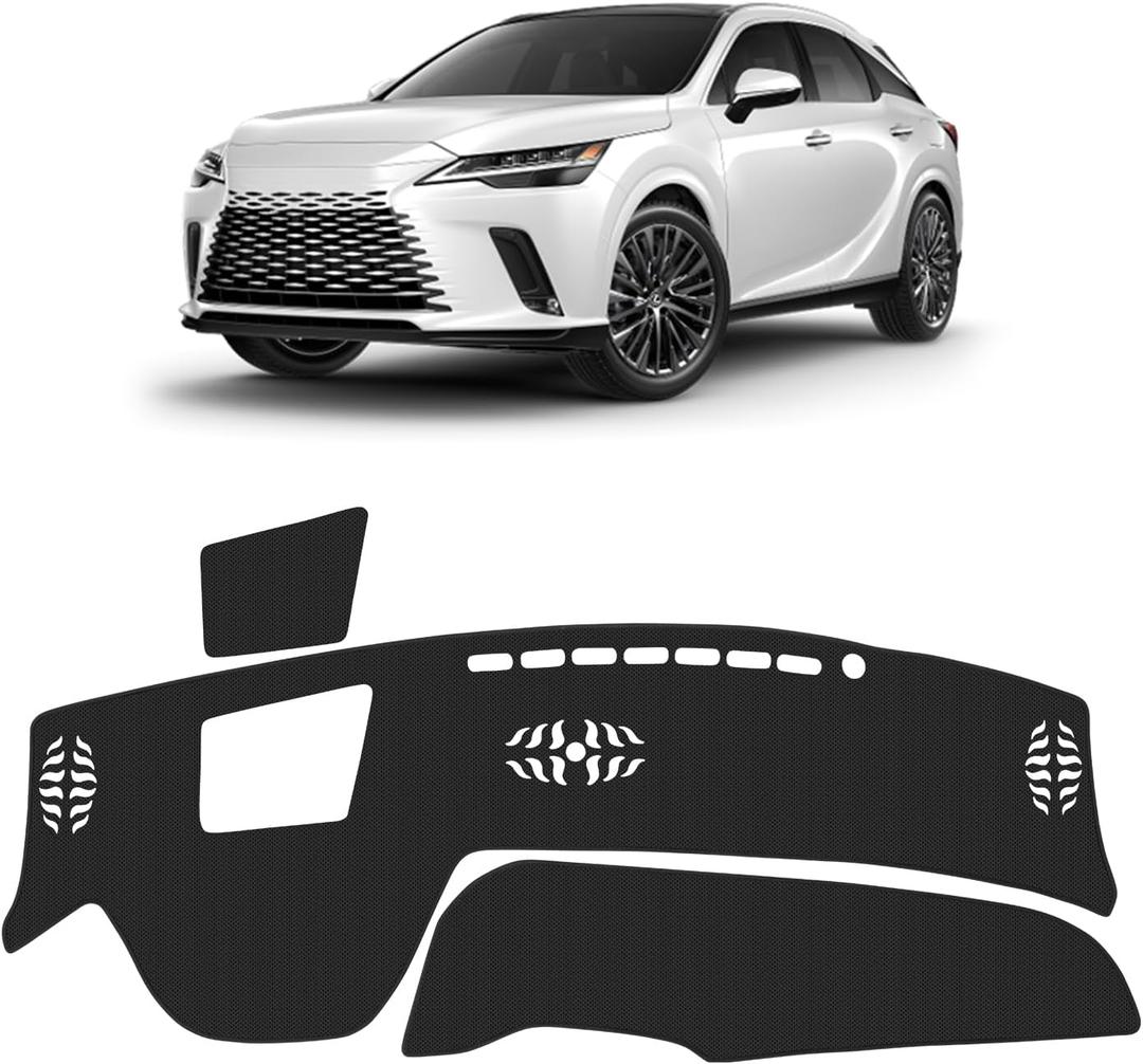 FIILINES Dash Cover for 2023-2025 Lexus RX RX350 RX350h RX500h, Dashboard Mat Accessories Dash Cover Sunshade Nonslip Mesh Protector No Glare Black