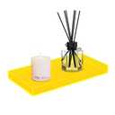 ROYALITA Acrylic Tray Bathroom Tray for Countertop, Guest Towel Holder Tray for Napkin Perfume Jewelry Makeup, Vanity Trays for Soap Dispenser, Aromatherapy, Cup & Candle, Yellow