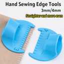 Edge Stitch Lock & Sewing Gauge, 4 Colors Sewing Needle Gauge Measuring Tool, Mini Sewing Finger Ruler for Even Stitches, 3mm Sewing Templates, DIY Stitching kit for Machine Sewing