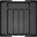 Lifewit Silverware Drawer Organizer, Expandable Utensil Tray for Kitchen, BPA Free Flatware and Cutlery Holder, Adjustable Plastic Storage for Spoons Forks Knives, 8.5"-14.1" x 12.1", Black
