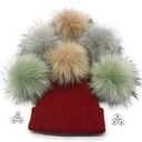 Furryvalley Faux Fur Pompom 6pcs DIY Crafts Fluffy Balls for Hat Shoes Scarves with Snap Fastener Removable Knitting Hat Horse Riding Hat Silk Accessories 6 Inch Extra Large(3 Popular Mix Colors)