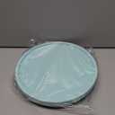 Round Decorative Tray Wood Bathroom Counter Organizer Farmhouse Kitchen Decor Wooden Riser for Soap Dish, Perfume, Candle, Sponge, 10" - Light Blue