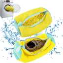2 Pack Shoe Washing Machine Bag, Laundry Shoe Bag for Washer and Dryer, Reusable and Durable Zipper Shoe Washing Bag, for Running Shoes, Mesh Shoes, Canvas Shoes