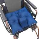 Anti-slip Wheelchair Cushion with Pommel Wedge and Seat Belt for Enhanced Comfort and Stability- Designed for Pressure Relief, Removable Breathable Cover, Ideal for Wheelchair Users (18.5 x 18.5 inch)