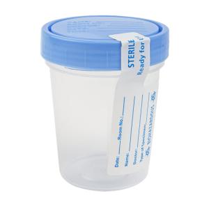 Dealmed Specimen Collection Containers Single Use Urine Specimen Cups, Screw on Leak Resistant Lid, Included ID Label, 4 oz, 5 Count