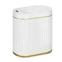 Bathroom Trash Can with Butterfly Lid 2 Gallon Sensor Trash can, IPX5 Waterproof Garbage Can, Automatic Slim Trash Bin, Under-Counter Wastebasket, Bathroom Decor for Bedroom, White Gold