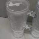 NiHome 2PCS 32oz Plastic Tumblers with Lids & Straws, Double-Wall Insulated Cups with Leak-Proof Screw-On Lids, Travel Mugs for Cold Drinks, Iced Coffee, Water, School, Office, On-the-Go (Clear)