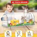 Motel Mouse Humane Mouse Traps No Kill Live Catch and Release 4 Pack - Reusable, Easy to Use & Clean, No Touch Release, Sensitive Includes Cleaning Brush, Instruction Manual & Video - Mousetrap Indoor