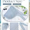 Geyoga Women Crochet Cover up Skirt Triangle Shawl Hollow Out Bikini Mermaid Skirt Bathing Suit Cover up Beach Skirt (Blue)