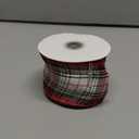 Red Green White Buffalo Plaid Ribbon 2.5 Inch x 10 Yards Christmas Tartan Gingham Check Wired Edge Ribbon Decor for DIY Crafts Gift Wrapping Home Decorations (White/Red/Green,2.5 inch)