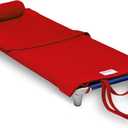 ROLLEE POLLEE Nap Sac Roll Up Napping Blanket with Attached Pillow for Preschool/Daycare, Super Soft with Elastic Straps, Fits Most Mats and Cots (Red)