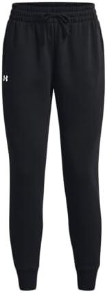 Under Armour Womens Rival Fleece Joggers, (001) Black / / White, X-Large