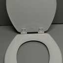 Mayfair Athens Toilet Seat, Easy Clean Hinges and Durable Wood Seat, Elongated, White