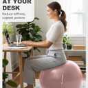 Trideer Exercise Ball for Office Desk, Yoga Ball Chair to Relieve Back Pain, Stability & Fitness Ball Seat with Base, Home Gym Core Workout, Abs, Stretching & Therapy