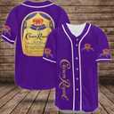 XXME Crown Fan Baseball Jersey Shirt, Crown Lovers Shirt Sports Uniform (Purple, L)