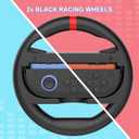 IEFROM 2-Pack Switch Steering Wheel, Black Joy-Con Grip for Mario Kart 8 Deluxe & Mario Kart 9, Plug-and-Play Racing Controller, Ideal Gift Accessory