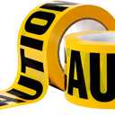 FOURGUN Yellow Caution Tape 3 Inch x 328 Ft High-Visibility w/Bold Black Text, Weatherproof & Durable, Ideal for Construction, Hazard Zones, Crime Scenes & Halloween Party Decorations