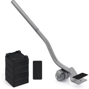 Furniture Lifter Tool, Appliance Furniture Metal Lifters for Heavy Furniture Movers Sliders Wheels Easily Safe to Move Sofa Refrigerator Washing Machine (1 Lifter Tool 4 Raise Blocks) Grey (Grey-22 IN)