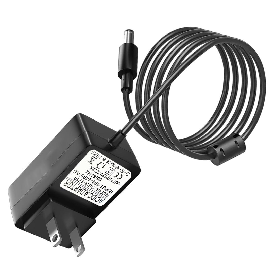 10FT Long Power Supply Adapter Cord for Yamaha PSR, YPG, YPT, DGX, DD, EZ and P Digital Piano and Portable Keyboard Charger, 12V 2A AC Adapter Replacement Yamaha Keyboard PA-130 PA-PA150 Power Cable