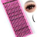 Yawamica Spiky Lash Extension Premade Individual Lashes D Curly Cluster Eyelash Extensions 13-21mm Mix Length Wispy Lash Clusters Volume Fairy Eyelash Extension Supplies