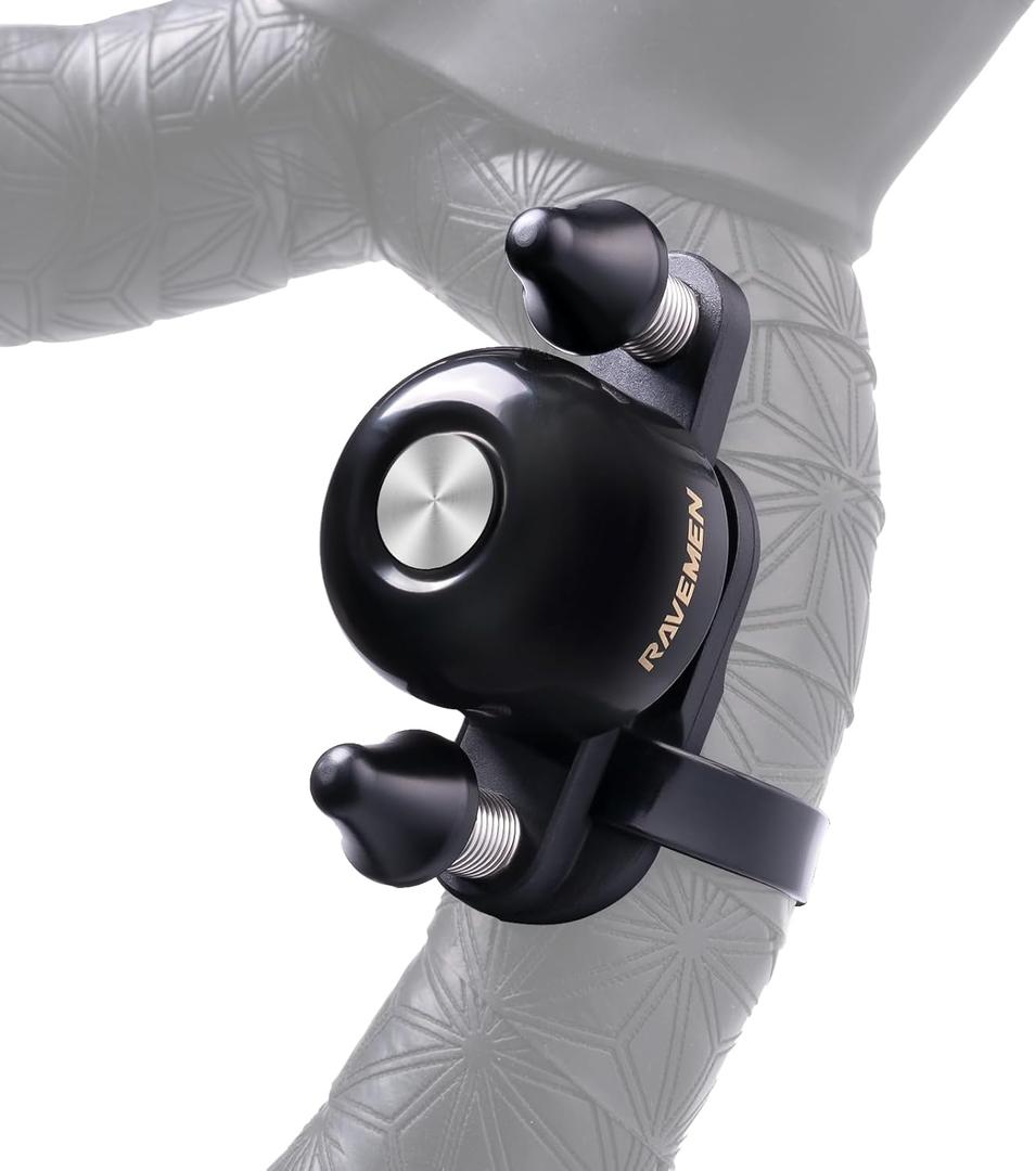 RAVEMEN Q3 Road Bike Bell, Dual-Hammer Copper Alloy Bicycle Bell for Adults Fit Handlebars up to 47mm, Lightweight for Most Grip Positions, Easy Installation