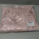 Susclude Womens Wide Leg Lounge Pants Linen Blend Barrel Baggy Comfy Elastic Waist Casual Pant Lightweight Loose Trendy Trousers Pink