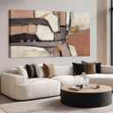 Large Wall Art Grey Canvas Art Wall Decor and Abstract Wall Art Framed for Living Room, Bedroom, and Office, 24" x 48" (Brown)