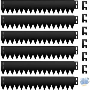 Metal Landscape Edging 6 Pack 40" L x 8" H, Galvanized Steel Landscape Lawn Edging with 90 Degree Rounded Top, Heavy Duty Lawn Edging, Easy-to-Install, Flower Bed Yard Pathway Divider