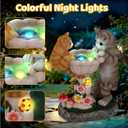 Garden Cat Statue with Solar Lights - Outdoor Garden Decor Kitten Ornament for Lawn, Yard, Patio, Balcony - Unique Birthday/Housewarming Gifts for Women, Mom, Grandma, Cat Lovers