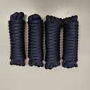 3/8 Inch x 15ft Marine Dock Lines (4 Pack)  Double Braided Nylon Boat Rope Pre-Spliced with 12" Loops, Heavy Duty UV Resistant Mooring Lines for Boats, Yachts, Pontoons  Navy Blue