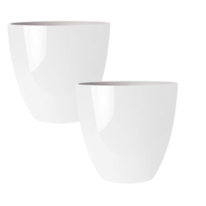RUBBER BOND Plastic Plant Pots 2 Pack - Modern Indoor/Outdoor Planters for Home Decor - Weather-Resistant Large Flower Pots - Lightweight 22 Inches Tall Planters