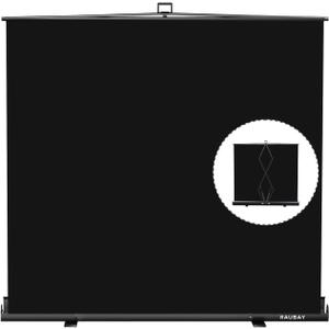 Wider Style RAUBAY 78.7 x 82.7in Large Collapsible Black Backdrop Screen Portable Retractable Panel Photo Background with Stand for Video Conference, Photographic Studio, Streaming