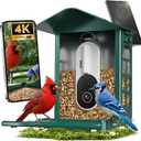 SV3C Smart Bird Feeder with Camera Solar Powered - 4K UHD Video Bird Feeder, AI Bird Identification Lifetime Free, 2.4G/5G Wi-Fi, Durable Metal, Backyard Birdwatching Gifts for Mom Dad & Bird Lovers