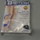 Truform 20-30 mmHg Compression Stockings for Men and Women, Thigh High Length, Dot Top, Closed Toe, Black, X-Large