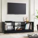 Modern 47.2 TV Stand for 55 inch TV, Farmhouse Small Entertainment Center with Storage Cabinets, Wood Media Console for Living Room, Bedroom, Office