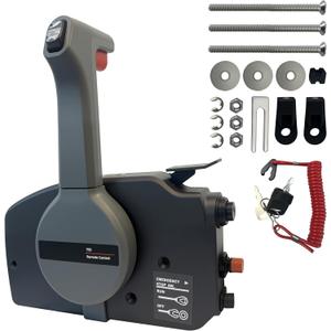 Outboard Remote Control Box,Side Mount Push Open Outboard Motor,New Generation Boat Throttle Control For Yamaha With 10 Pin Cable 16.7Ft Harness OEM 703-48207(upgraded version 703-48205)