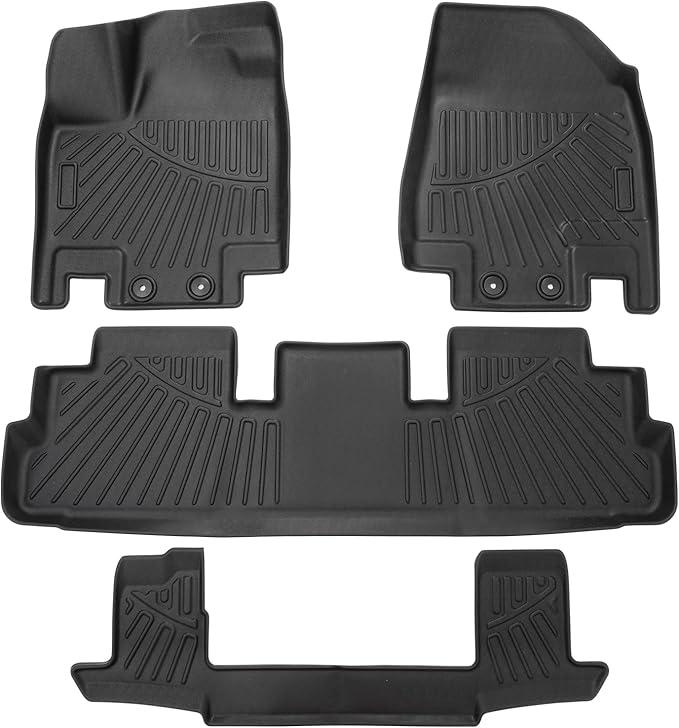 Powerty Floor Mats for 2022-2025 2026 Nissan Pathfinder 7 Seats All Weather 3D TPE Anti-Slip Car Liners for 1st & 2nd & 3rd Row Accessories