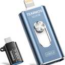 512GB USB Flash Drives for Phone, iPhone Memory Storage Stick for Photos and Videos, Compatible with iPhone iPad Android PCs, No App Required Plug & Play (Dark Blue)