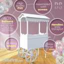 DS THE DISPLAY STORE PVC Candy Cart with Wheels - Portable Dessert Cart for Parties, Weddings & Baby Showers - Vendor Event Display with Rounded Safety Edges