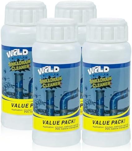 2Pcs Wild Tornado Pipe Dredge, Powerful Sink and Drain Cleaner Powder, Quick Foaming Drain Cleaner for Kitchen, Bathroom & Toilet Pipes