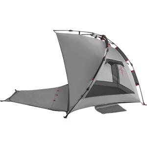 apollo walker Beach Tent Sun Shelter 3-4 Person Easy Setup Portable Sunshade Canopy Large,Extended Floor,Stakes,Sand Pockets,UPF 50+ Waterproof Windproof Outdoor Camping Fishing Picnic