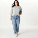 The Drop Women's Marcy Ribbed Polo Top (Medium, Light Heather Grey)