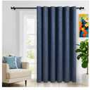 LORDTEX Linen Look Blackout Curtains for Bedroom  Extral Wide Thermal Insulated & Privacy Protection Patio Sliding Door Drape  Grommet Thick Textured Panel for Living Room, W100 x L96 inches, Blue