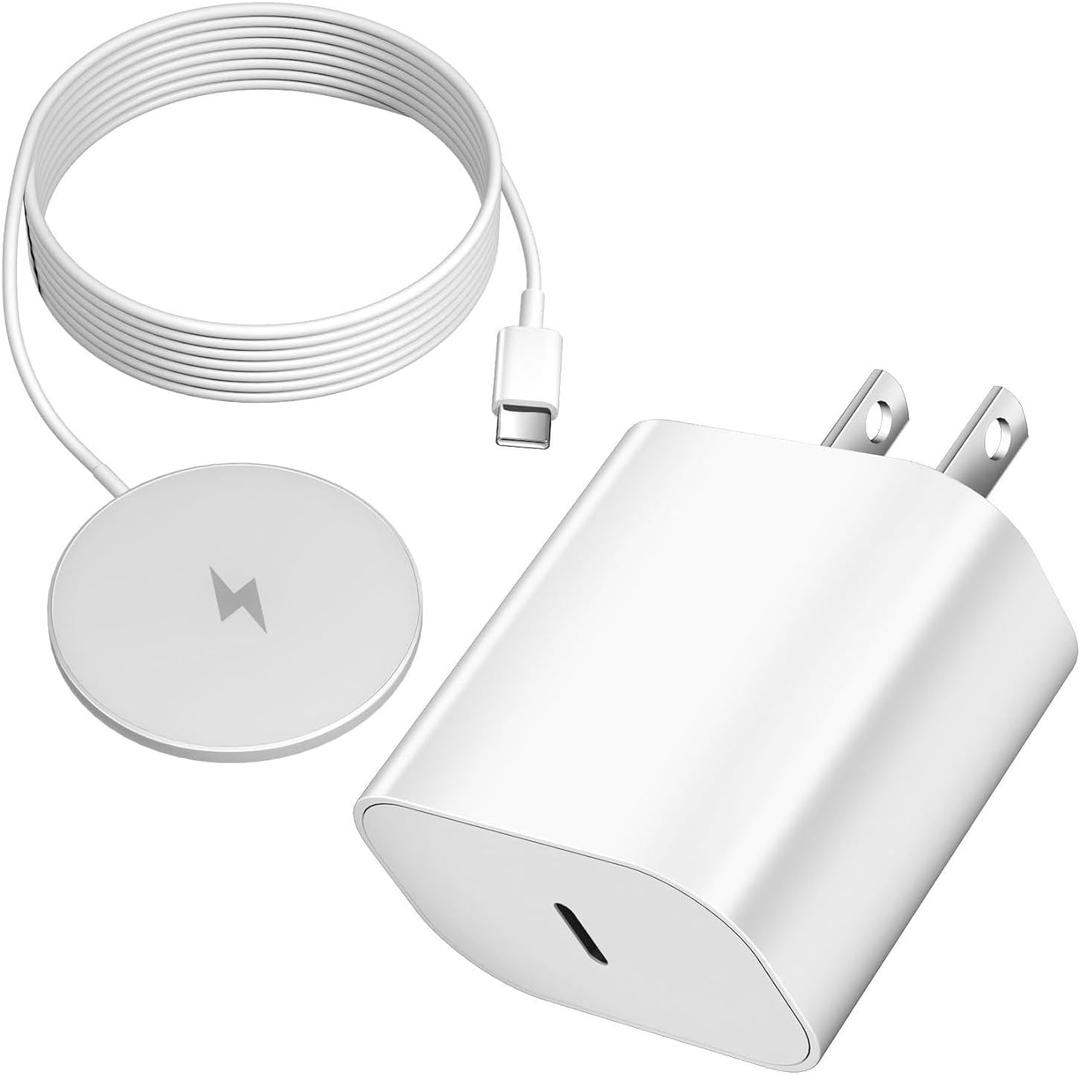 Magnetic Wireless Charger 15W Fast Apple Magsafe Charger,6FT Fast Magnetic Wireless Charging Pad & USB C Apple Fast Charger Block for iPhone 16 Pro Max/16 Pro/15 Pro Max/15Plus/14/13/12/AirPods3/2/Pro