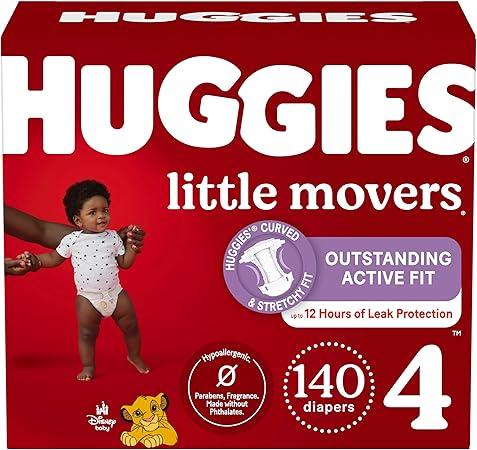 Huggies Baby Diapers Size 4, 140 Ct, Little Movers 
