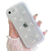 Qokey for iPhone 15 Case 6.1", Curly Wave Design Transparent Bling Glitter Star Shiny Case Cute Clear Transparent Shockproof Protection Soft Phone Cover Case for Women Girls, Clear